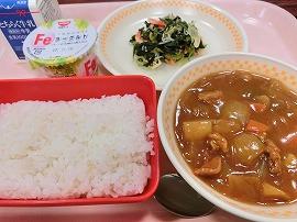 麦ごはん　牛乳　みなみちゃんカボチャ入りカレー　じゃことえびのサラダ　ヨーグルト