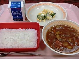 ごはん　牛乳　ポークカレー　ブロッコリーとチーズのサラダ