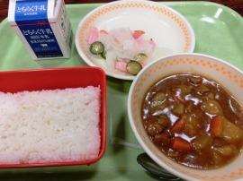 ごはん　牛乳　ポークカレー　大根とハムのサラダ