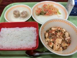 ごはん　牛乳　マーボー豆腐　ポークしゅうまい②　春雨サラダ