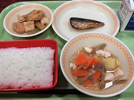 ごはん　牛乳　あじレモンしょうゆ煮　たけのことふきの煮物　豚汁