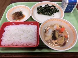 さばおかか煮 のり酢あえ 豆乳仕立ての野菜汁 さばおかか煮 のり酢あえ 豆乳仕立ての野菜汁